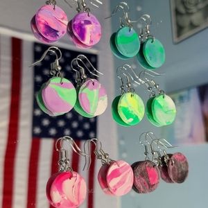 2 pair Handmade Clay Earrings